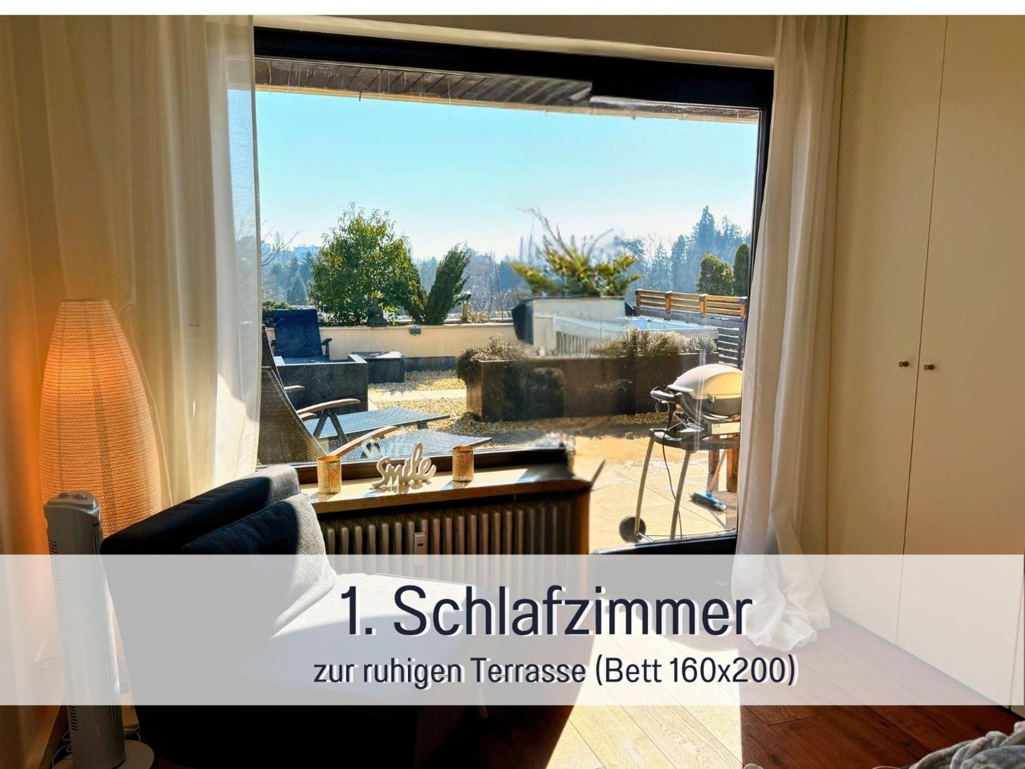 Sonnenterrasse - 3 Schlafzimmer, Whirlpool & Alpenblick - Perfekt Fuer Romantik Oder Familienurlaub Mit Kind , Hund Willkommen By Ferienwohnenamsee - Uberlingen Luaran gambar